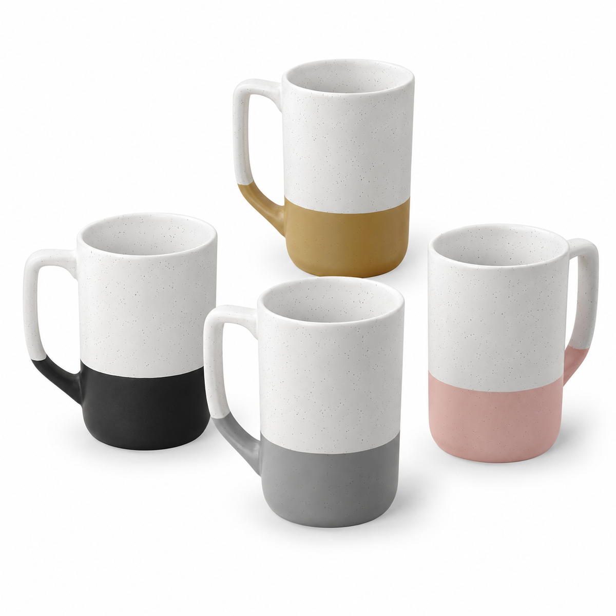 Large Ceramic Coffee Mug Set of 4, 16 oz Tea Cups with Handle, Porcelain Mug for Latte, Hot Tea, Cappuccino, Milk, Cocoa, Microwave & Dishwasher Safe Cups for Men Women Mug Lovers, clean product image