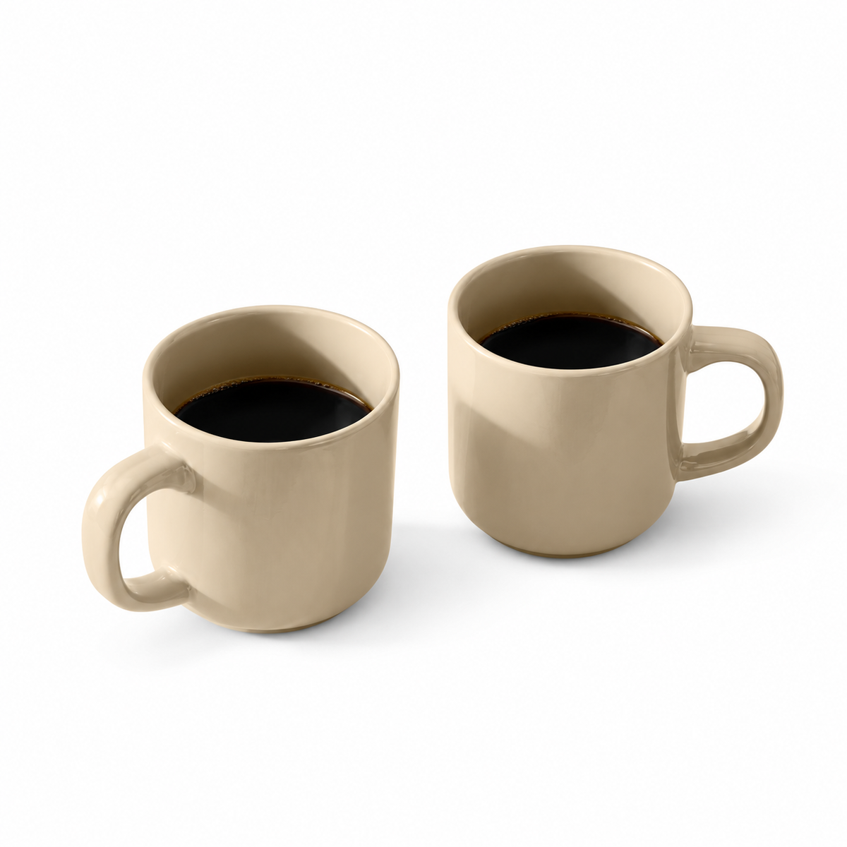 Stoneware Coffee Mugs, 16 oz, 4-Piece Set, Gloss-Glazed, Stain-Resistant, Microwave, Freezer and Dishwasher-Safe, Linen Gray clean product image