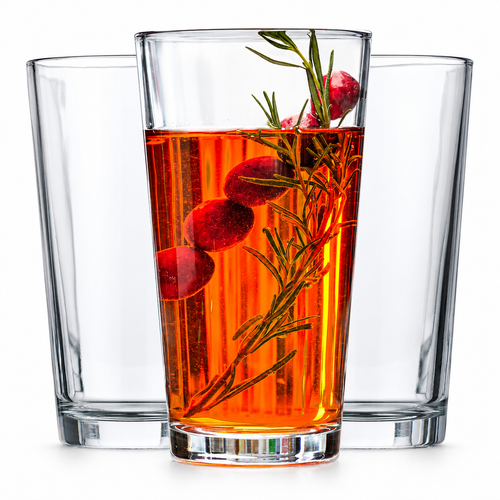 Ascent Tumbler & Rocks Drinking Glasses Set of 16, Clear Glass Cups clean product image