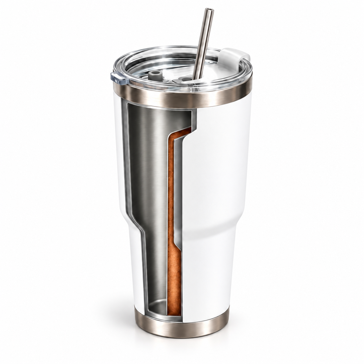30 oz Tumblers Bulk with Lids and Straws 6 Pack Powder Coated clean product image
