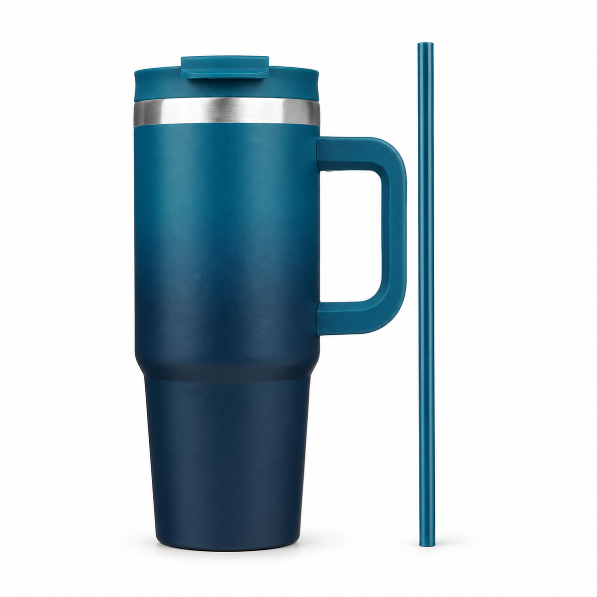 40 oz Insulated Tumbler Water Bottle with Handle, Straw Lid clean product image